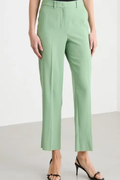 Pantalone dritto in cady - Verde