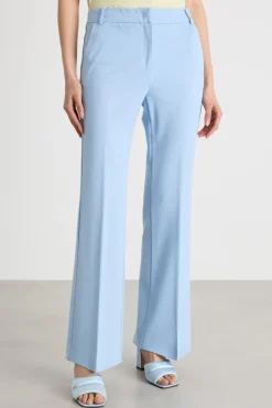 Pantalone dritto in jersey - Azzurro