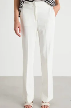 Pantalone dritto in jersey - Bianco