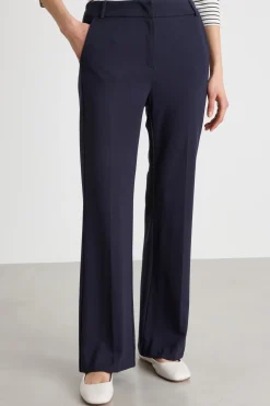 Pantalone dritto in jersey - Blu