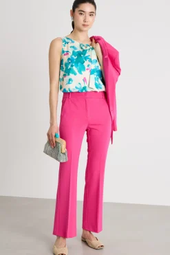 Pantalone dritto in jersey - Fuxia