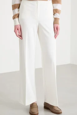 Pantalone dritto in jersey stretch - Bianco