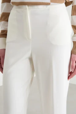 Pantalone dritto in jersey stretch - Bianco