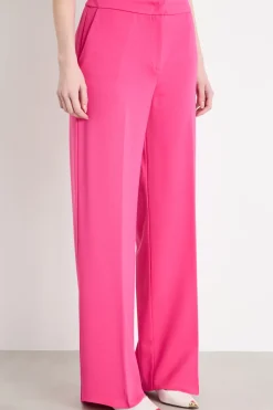 Pantalone dritto in jersey stretch - Fuxia