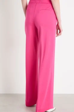 Pantalone dritto in jersey stretch - Fuxia