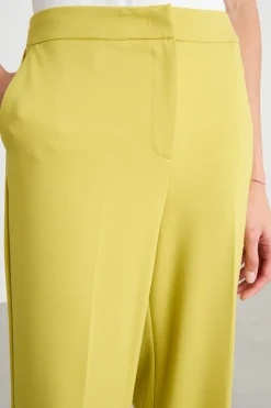 Pantalone dritto in jersey stretch - Giallo