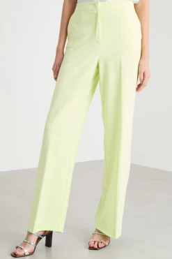 Pantalone dritto in jersey stretch - Giallo