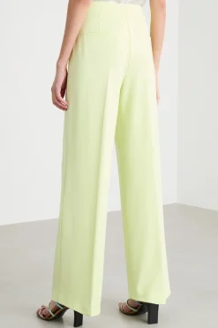 Pantalone dritto in jersey stretch - Giallo
