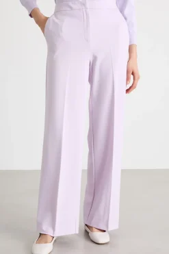 Pantalone dritto in jersey stretch - Lilla