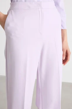 Pantalone dritto in jersey stretch - Lilla