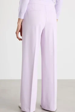 Pantalone dritto in jersey stretch - Lilla