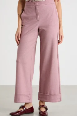 Pantalone dritto in jersey stretch - Rosa