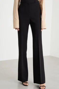 Pantalone dritto in sablé - Nero