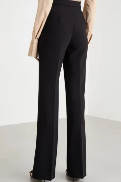 Pantalone dritto in sablé - Nero
