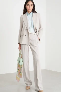 Pantalone dritto in stuoia - Grigio