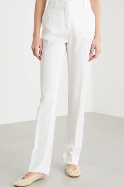 Pantalone dritto in twill - Bianco