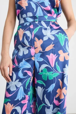 Pantalone dritto in twill - Blu