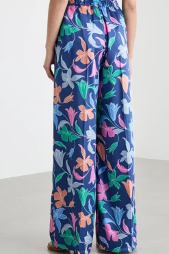 Pantalone dritto in twill - Blu