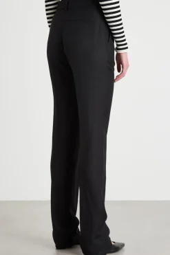 Pantalone dritto in twill - Nero