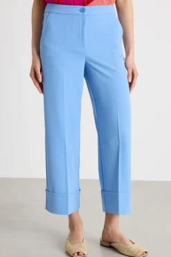 Pantalone dritto stretch - Azzurro