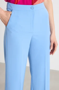 Pantalone dritto stretch - Azzurro