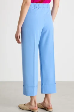 Pantalone dritto stretch - Azzurro