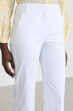 Pantalone dritto stretch - Bianco