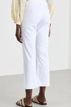 Pantalone dritto stretch - Bianco