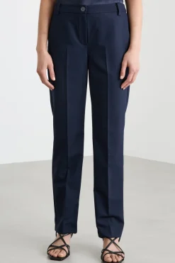 Pantalone dritto stretch - Blu