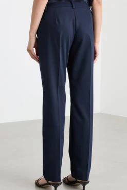Pantalone dritto stretch - Blu
