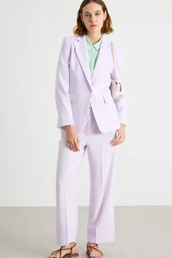 Pantalone dritto stretch - Lilla