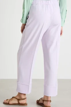 Pantalone dritto stretch - Lilla