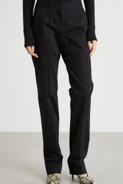 Pantalone dritto stretch - Nero