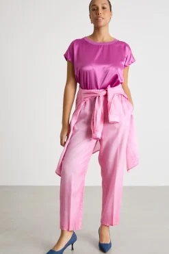 Pantalone effetto jeans - Rosa