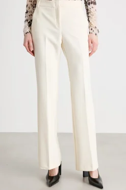 Pantalone flare in tela doppia - Bianco