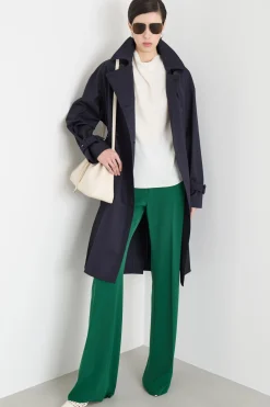 Pantalone fluido in cady - Verde