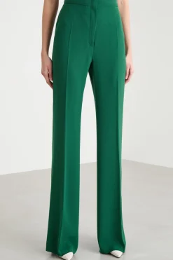 Pantalone fluido in cady - Verde