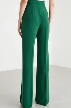 Pantalone fluido in cady - Verde