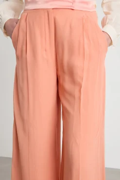 Pantalone fluido in georgette - Rosa