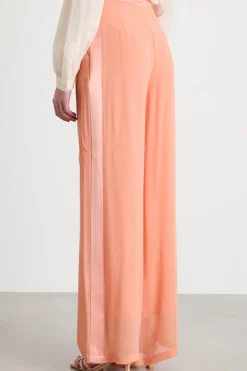 Pantalone fluido in georgette - Rosa