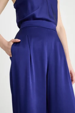 Pantalone fluido in raso - Blu