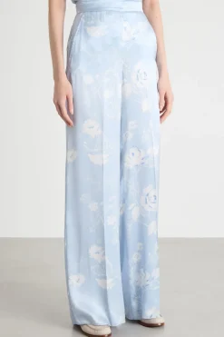 Pantalone fluido stampato - Azzurro