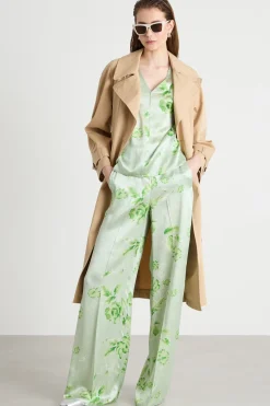 Pantalone fluido stampato - Verde