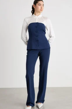 Pantalone in cady - Blu