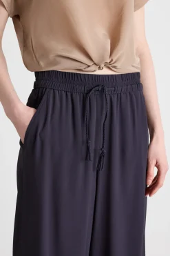 Pantalone in crepe con coulisse - Blu