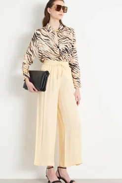 Pantalone in crepe con coulisse - Giallo