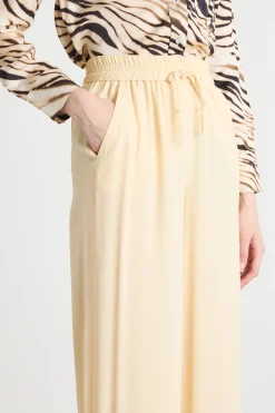 Pantalone in crepe con coulisse - Giallo