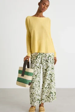 Pantalone in crepe de chine - Verde Lilla