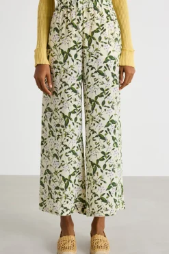 Pantalone in crepe de chine - Verde Lilla