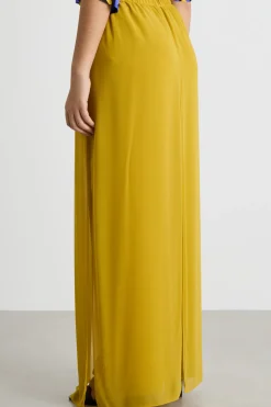 Pantalone in georgette - Giallo